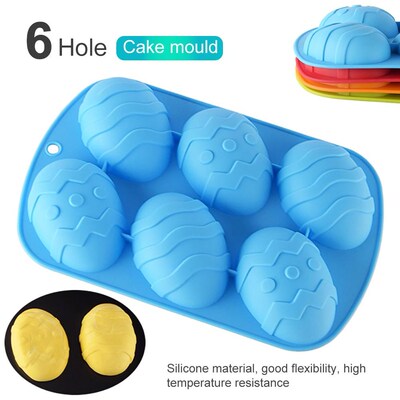 6 Cavities Easter Egg Silicone Cake Chocolate Dessert Soap M