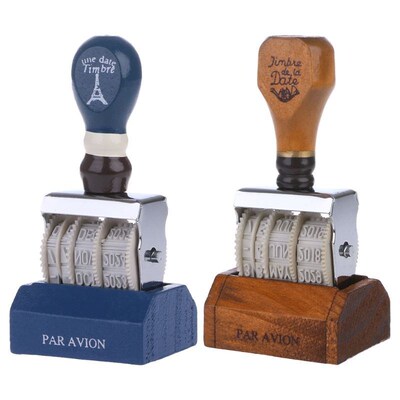 Wooden Date Stamp For DIY Scrapbooking Craft Decor Rolling W