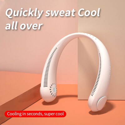Portable Neck Fan Hands Free USB Bladeless Fan 3 Speeds Supe
