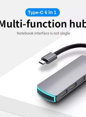 USB C Hub Adapter 6-in-1 USB C Adapter Type C to HDMI-Compat