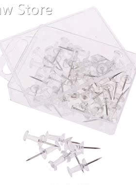 50pcs/set Plastic Transparent Rose Gold Push Pins Thumb Thum