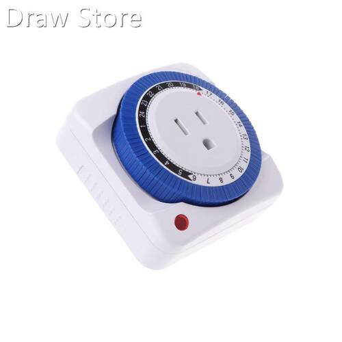 EU 24 Hours Timer Switch Socket 230V 16A 15min to 24H Progra