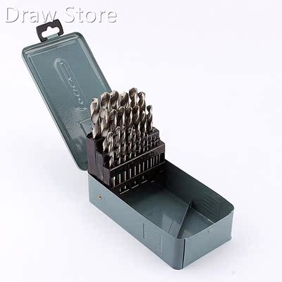 25 pcs HSS Drill Bit Set 适用于 Metal Wood 1-13mm with Stora