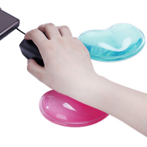 Silicone Heart Shaped Mouse Pad Cold Transparent Wrist Rest
