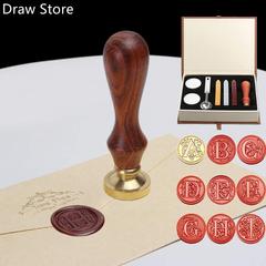 26 Letter Pattern Retro Sealing Wax Set DIY Paper Envelope D