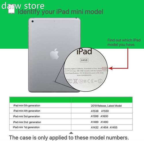 Case cover For iPad mini 1 2 3 4 55 mo dels A1432A1489A 1199