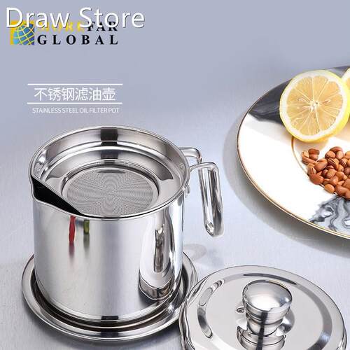 2L Kitchen Cooking Tool Oil Filter Storage Can Grease Strain