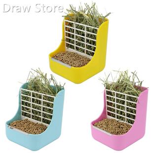 2 in 1 Food Hay Feeder for guinea pig Rabbit Feeder Indoor