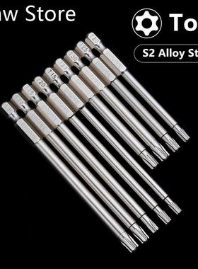 Broppe 10pcs S2 Alloy Steel T6-T40 75/100mm Magnetic Torx Sc