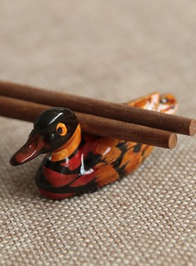 Fashion Vintage Resin Mandarin Ducks Chopstick Holder 适用于