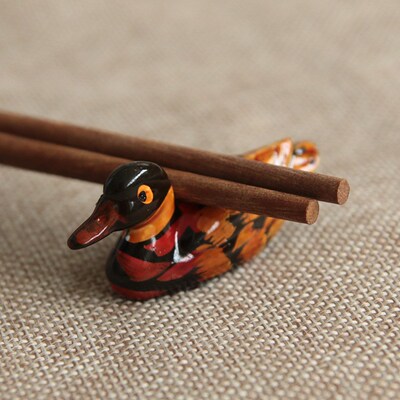 Fashion Vintage Resin Mandarin Ducks Chopstick Holder 适用于