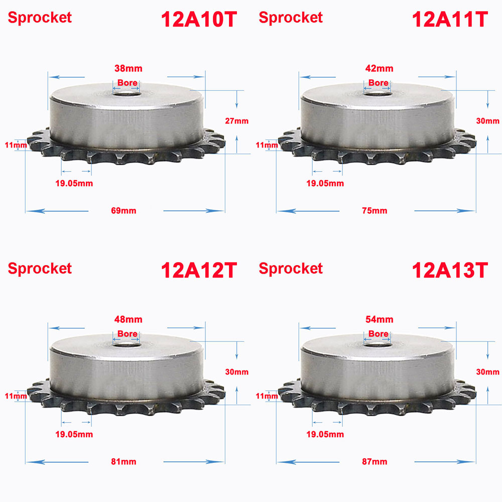 1Pcs 12A 10 Teeth To 23 Teeth Sprocket Wheel Chain Gear Indu