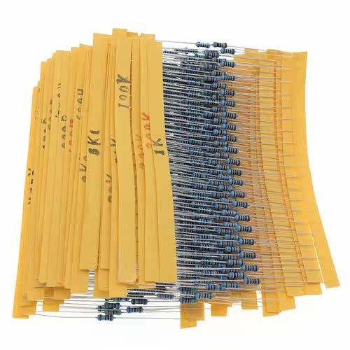 100pcs 1/4W 1R~22M 1% Metal film resistor 100R 220R 1K 1.5K