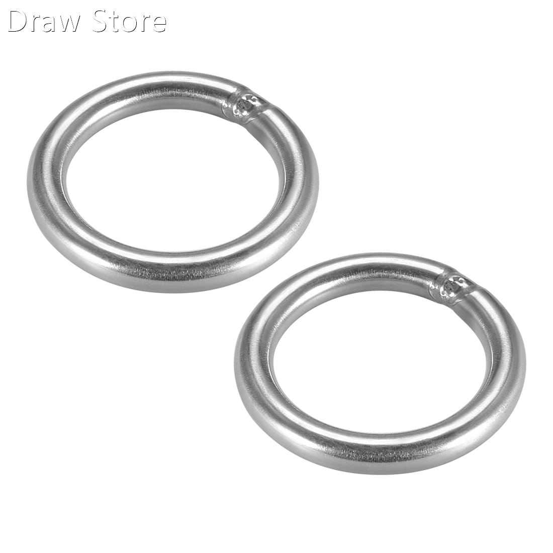 Welded O Ring, 50 x 6mm Strapping Round Rings Stainless Stee