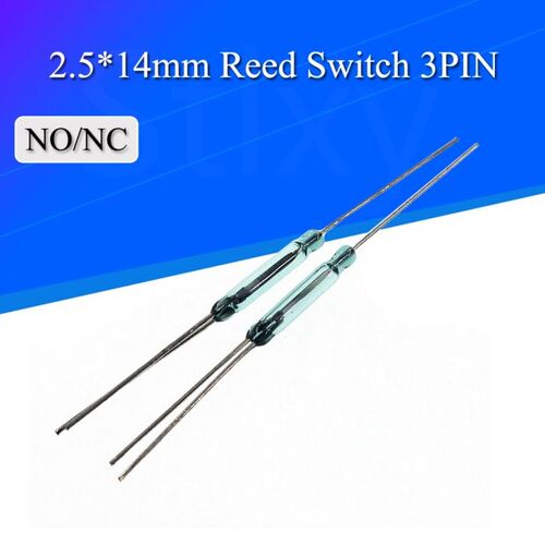 5Pcs Reed Switch 3Pin Magnetic Switch 2.5*14mm Normally Open