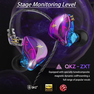 QKZ ZXT Earphones Wired Earbuds 3.5mm Dynamic HIFI Bass In E