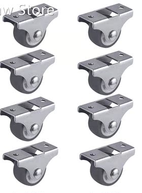 8PCS TPE Caster Wheels Duty Fixed Casters with Rigid Non-Swi