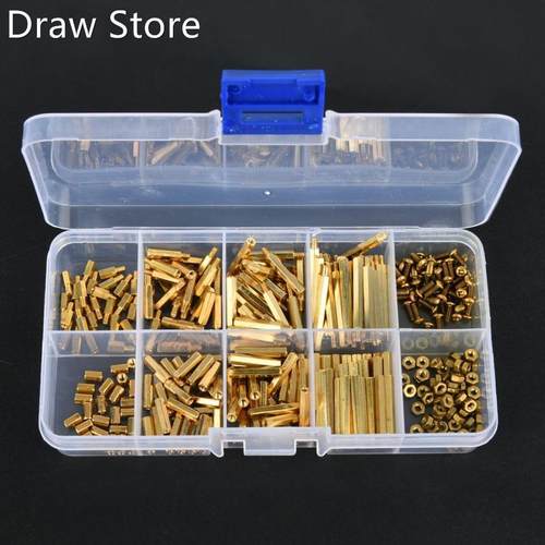 320Pcs M2 Brass Hex Standoff Nut Spacing Screw Assortment Se