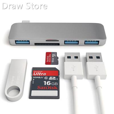 5-In-1 Thunderbolt 3 Adapter USB Type C Hub Dock Dongle with