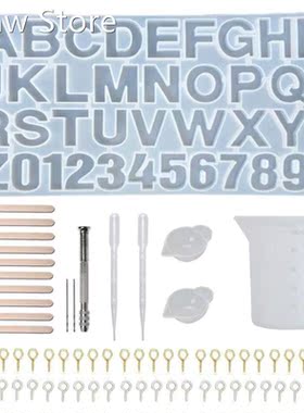 1 Set Crystal Epoxy Resin Mold Alphabet 26 Letters Pendants