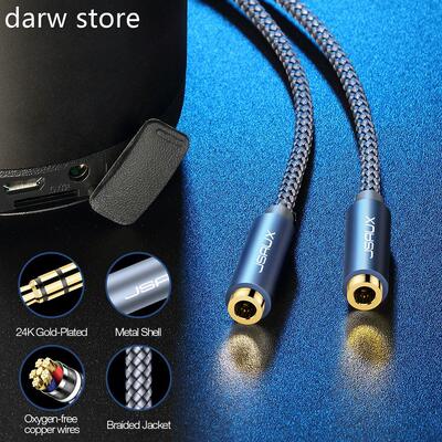 JSAUX Headphne Spltter Aud1io Cble 3.5mm Male itoo 2aFemale