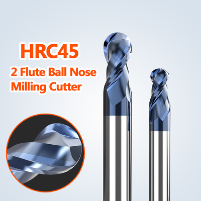 HRC45 2 Flute Carbide End Mill TiSiN Nano Coated Tungsten St