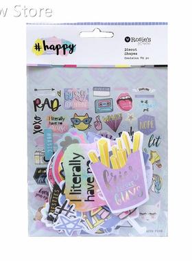 CRZCrafter 118pcs Printed Paper Diecut Shapes Ephemera Foil