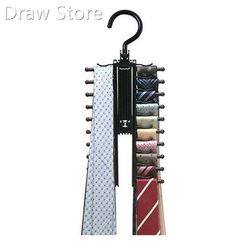 20 Rows of Non-slip Tie Silk Scarves Clips Rack Holder Tie H