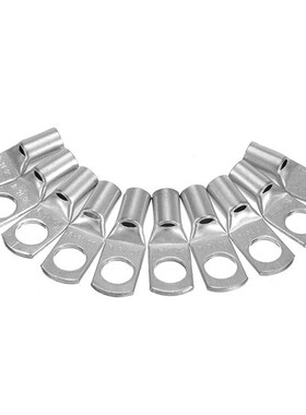 10Pcs Cable Lugs Terminal SC16-8 Silver Copper Connector for