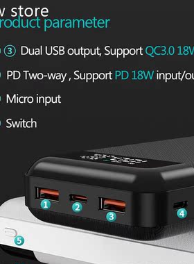 FERISING LED 1000mah 102000mah ower  BankP Portable ChargerU