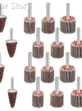 16PCS Flap Wheels 1/4Inch 80 Grit Aluminum Oxide Shank Mount