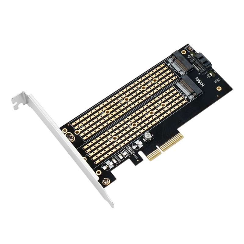 PClE Adapter to M.2 SATA+NVME Dual Disk Expansion Card Suppo