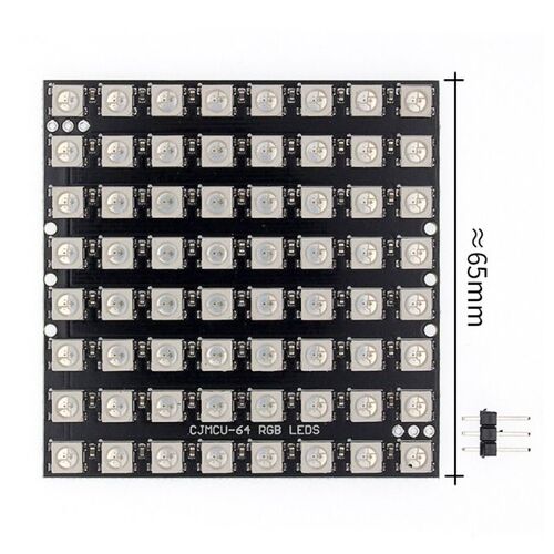 50PCS WS2812 LED 5050 RGB 8x8 64 LED Matrix 64 Bit 5050 RGB