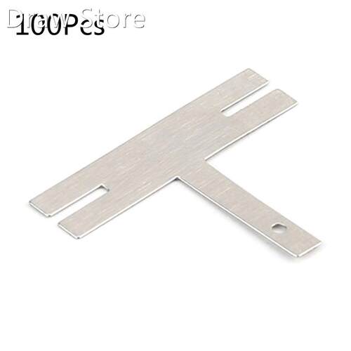 100 Pcs Long T-Shape Nickel Sheets Plated Steel 适用于 Batte