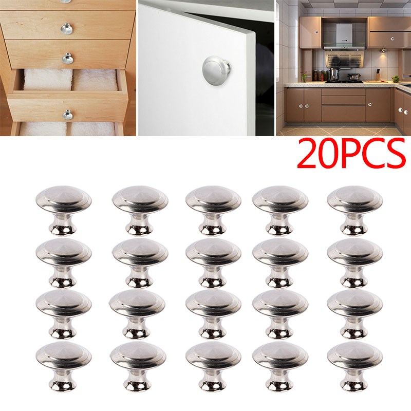 20PCS/set Round Aluminum Alloy Door Knob Drawer Pulls Handle