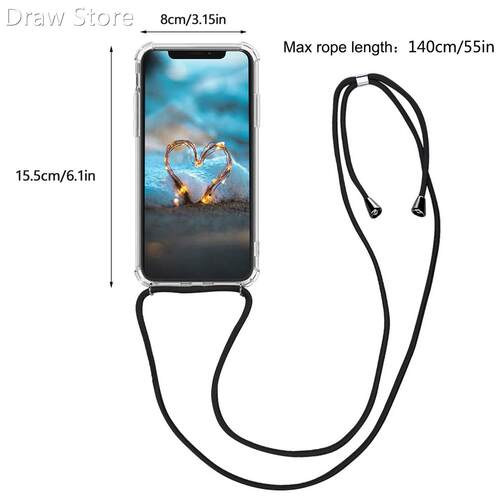 For iPhone 12/12 Pro Lanyard Neck Strap Retractable String