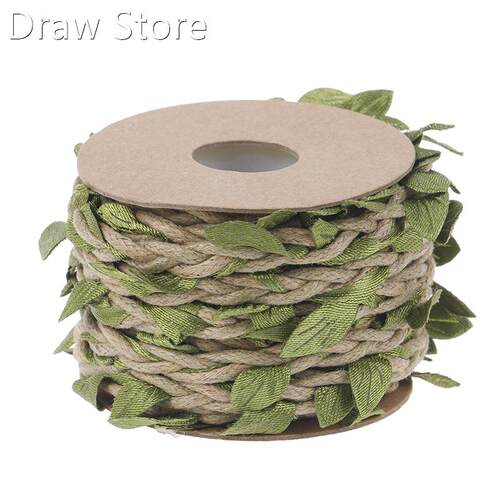 5M DIY Simulation Green Leaves Weaving Wax Rope Hemp Rope We