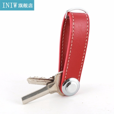 Nosii Portable Genuine Leather Smart Key Holder Wallet Compa