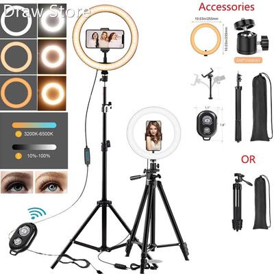 Ring Light Ring LED Light Stand Selfie Photography Phone10in