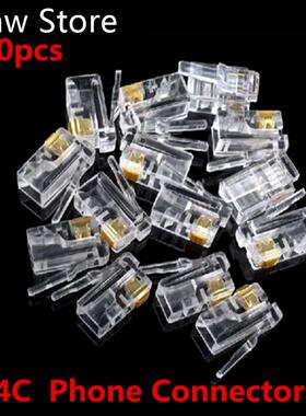 100Pcs Crystal Head RJ11 4P4C Modular Plug Gold Plated Netwo