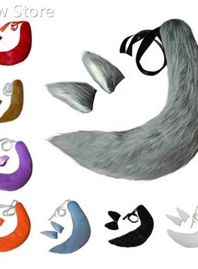 Fox Cat Dog Animal Plush Tail Clip Ears Halloween Cosplay P