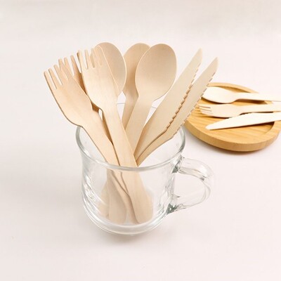 50pcs Disposable Wooden Spoon Taster Teaspoons Ice Cream Spo
