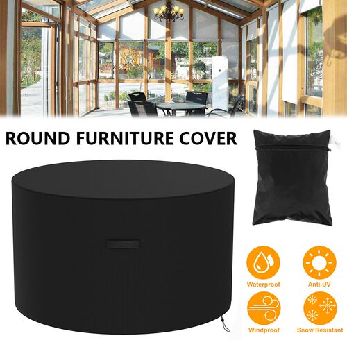 Outdoor Garden Furniture Cover Black Round Table Cover Water