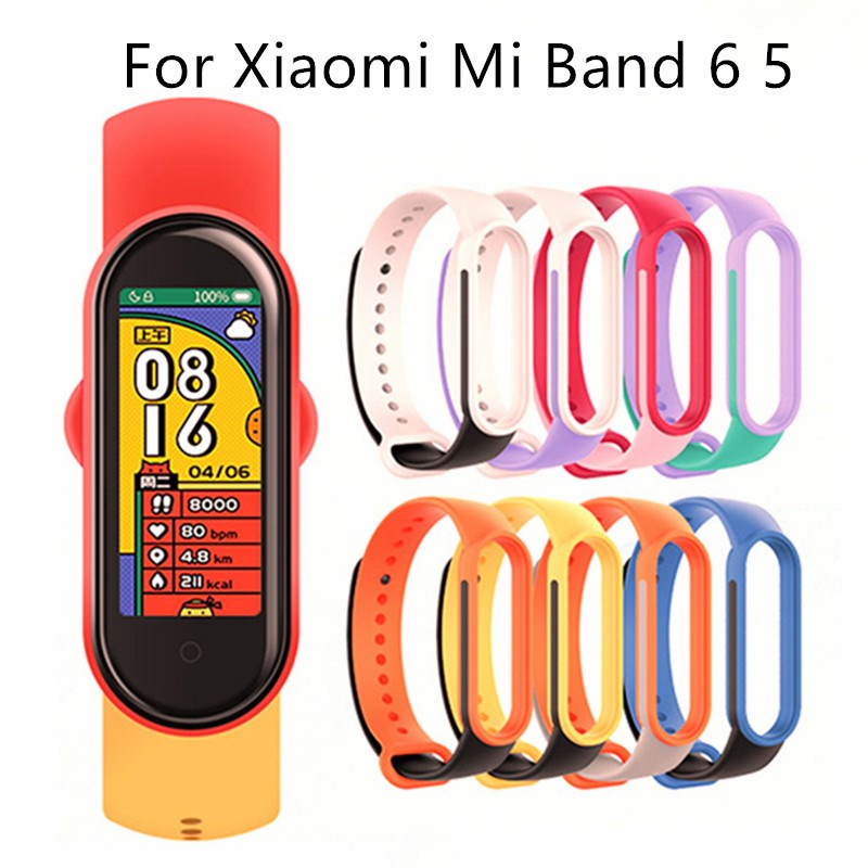 Colors Strap for Xiaomi Mi Band 6 5 Sport Strap Watch Sil