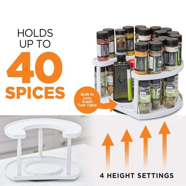 Rotating Spice Rack Organizer Seasoning Holder Kitchen Stora