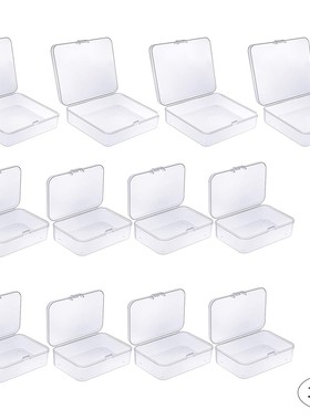 12PCS Plastic Boxes Clear Organizer Mixed Sizes Rectangular