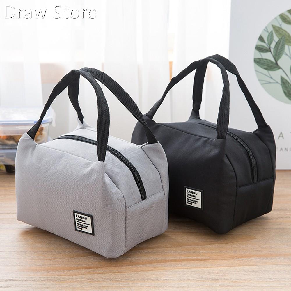 Insulated Canvas Box Tote Bag Thermal Cooler Food Lunch Bag