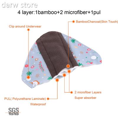 5nPcs1 Women Meastrua Pads Relusable Snitary Napkin Absorben