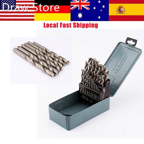 25Pcs/Set HSS High Speed Steel Drill Bits Set ool Straight S