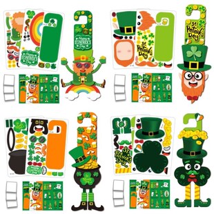 New Saint Patricks Day Sticker Door Hanger 3D Decal Lucky Sh